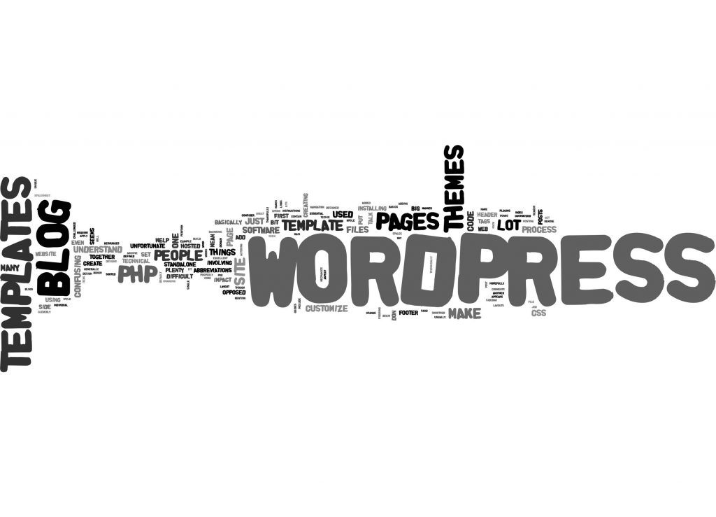 wordpress word cloud on a white background